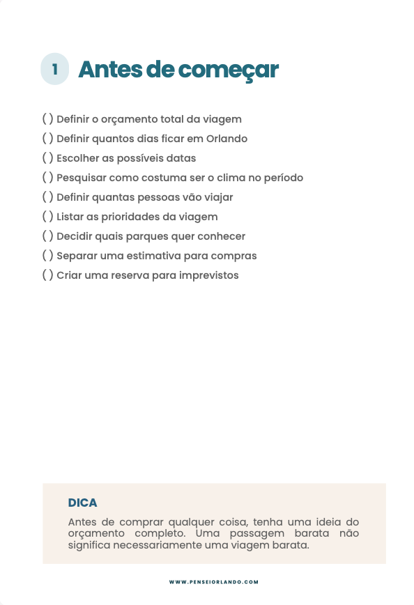 Página do checklist